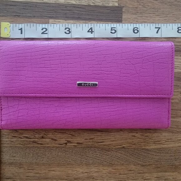 Gucci Leather Continental Wallet Purple with Silver Tone Hardware - Picture 9 of 10